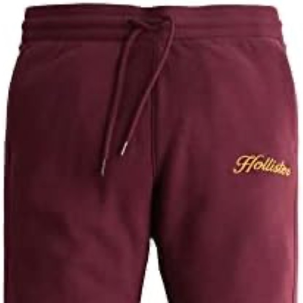 Hollister Co. Men’s Embroidered Logo Sweatpants Burgundy